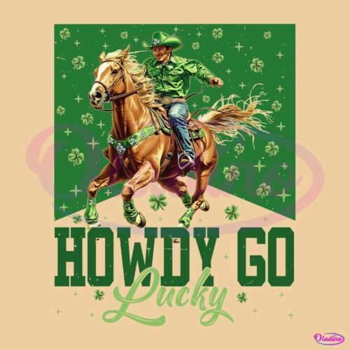 Howdy Lucky Western Cowboy Patricks Day PNG