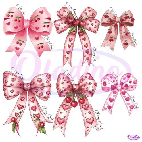 I Love Your Cherry Much Coquette Bow Bundle PNG