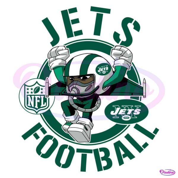 Jets Football Nfl Rush Zone Cartoon Character SVG