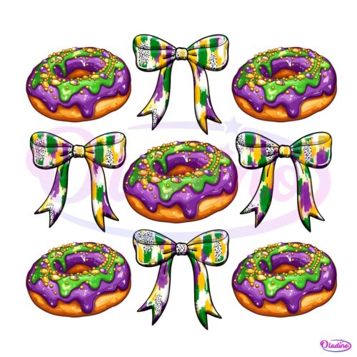 King Cake Coquette Mardi Gras PNG