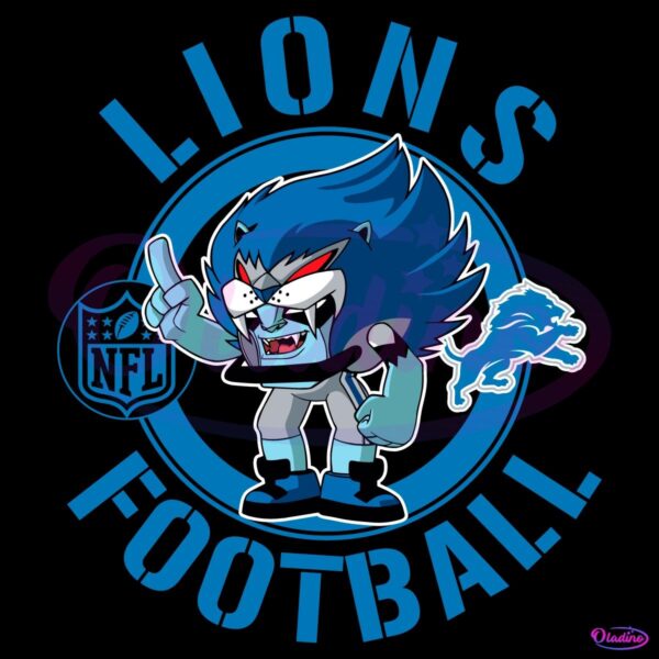 Lions Football Nfl Rush Zone Cartoon Character SVG