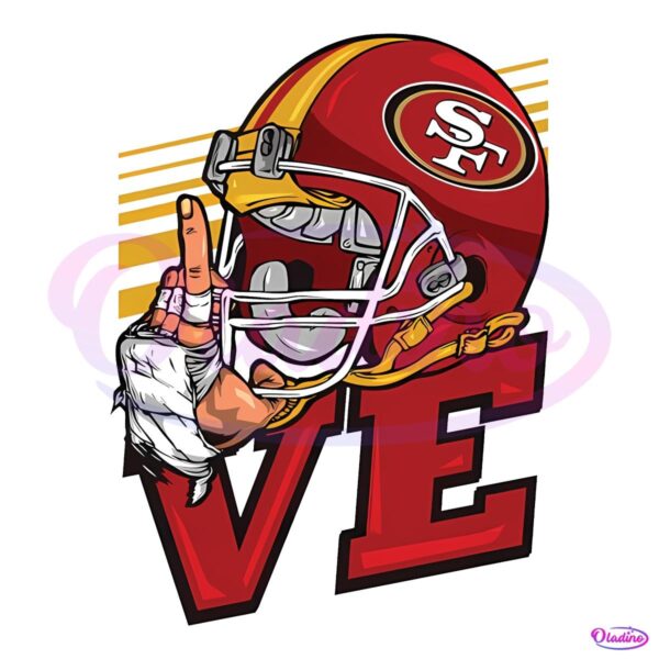 Love San Francisco 49Ers Football Helmet PNG