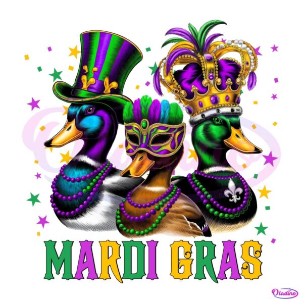 Mardi Gras Duck Lover PNG