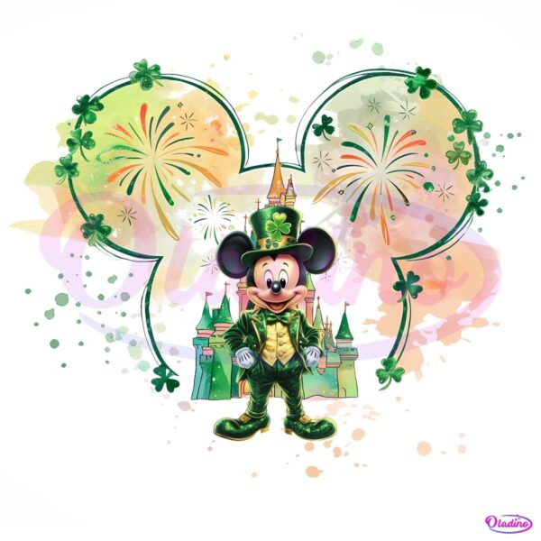 Mickey Mouse Disney Castle St Patricks Day PNG