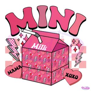 Mini Milk Valentine Candy Heart Checkered SVG