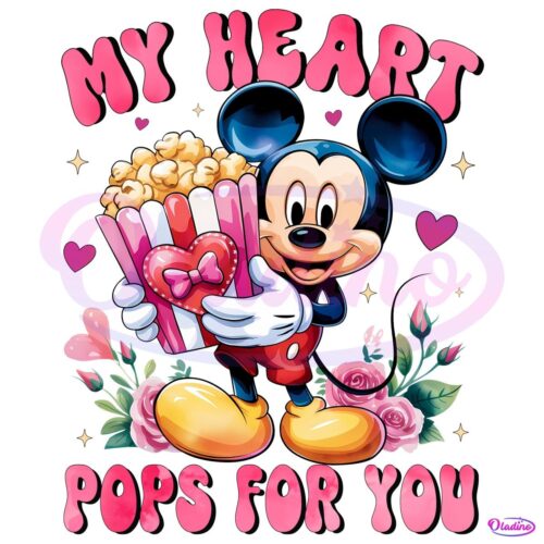 My Heart Pops For You Disney Mickey Valentine PNG