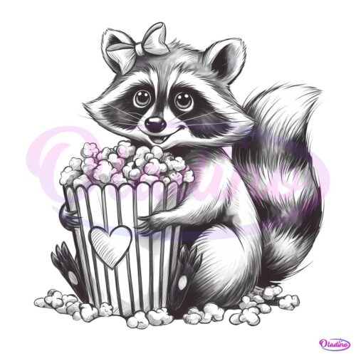 My Heart Pops For You Funny Valentine Raccoon PNG