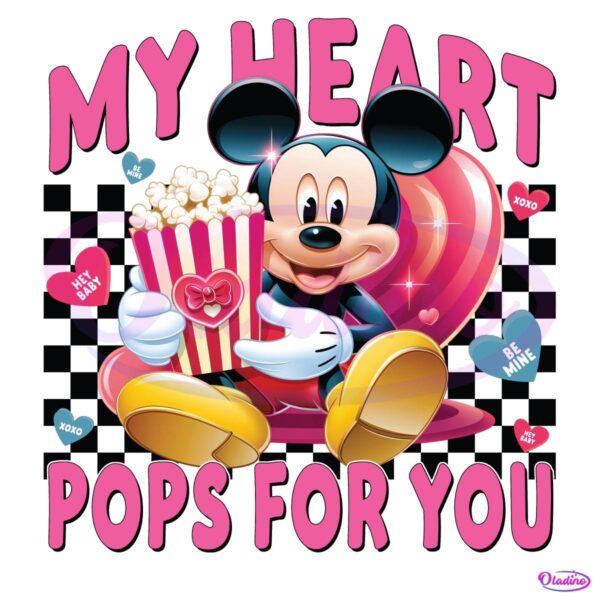 My Heart Pops For You Mickey Mouse PNG