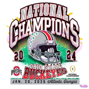 National Champions 2024 Ohio State Buckeyes Football Helmet PNG