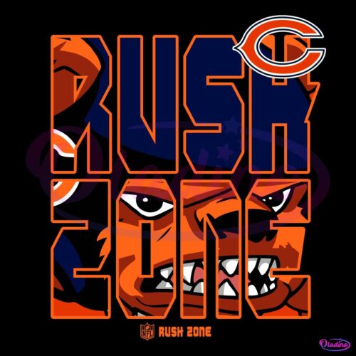 Nfl Rush Zone Cartoon Chicago Bears Football Logo SVG