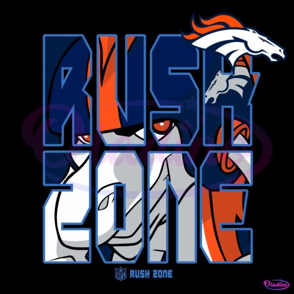 Nfl Rush Zone Cartoon Denver Broncos Football Logo SVG