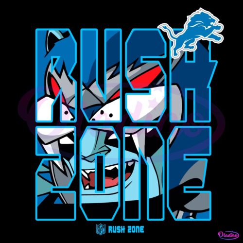 Nfl Rush Zone Cartoon Detroit Lions Football Logo SVG