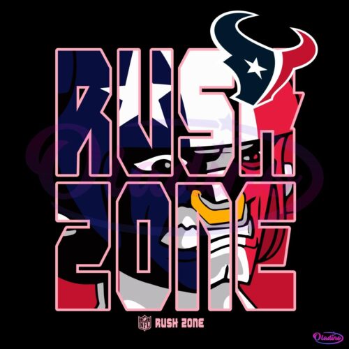 Nfl Rush Zone Cartoon Houston Texans Football Logo SVG