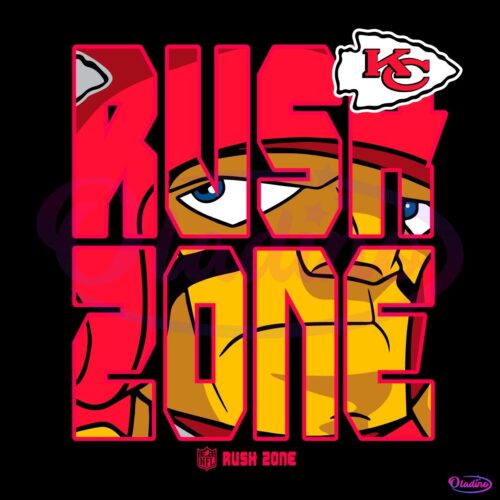 Nfl Rush Zone Cartoon Kansas City Chiefs Football Logo SVG