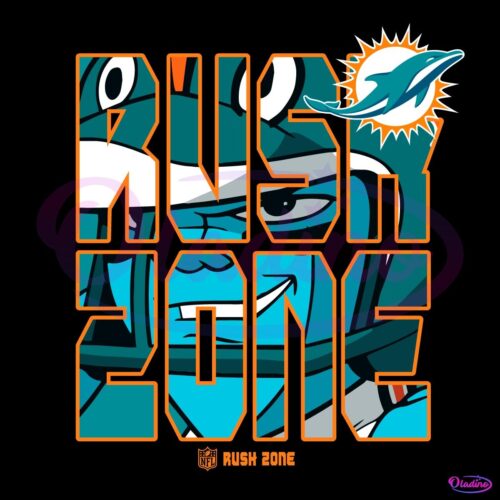 Nfl Rush Zone Cartoon Miami Dolphins Football Logo SVG