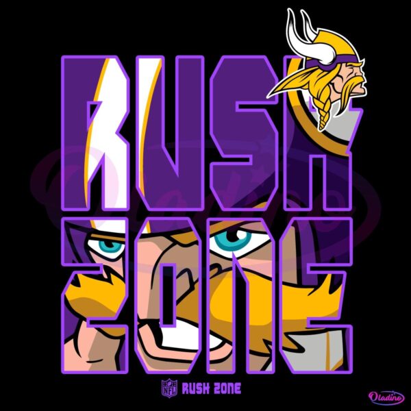 Nfl Rush Zone Cartoon Minnesota Vikings Football Logo SVG