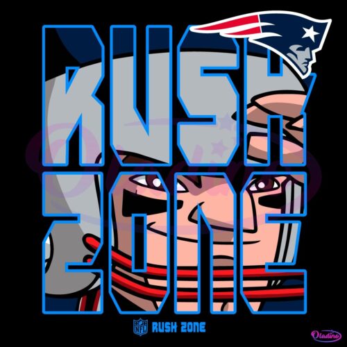 Nfl Rush Zone Cartoon New England Patriots Football Logo SVG