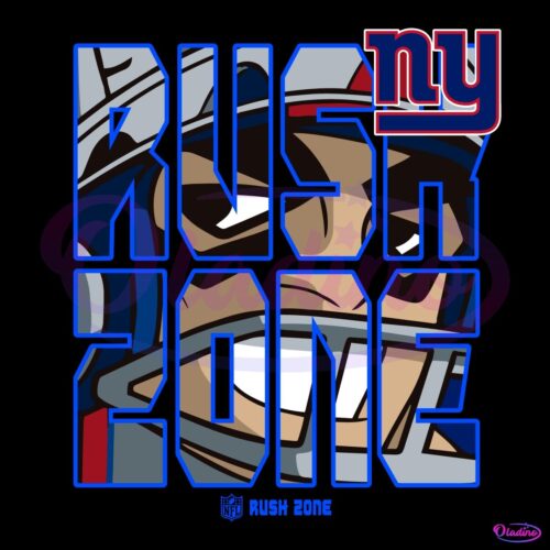 Nfl Rush Zone Cartoon New York Giants Football Logo SVG