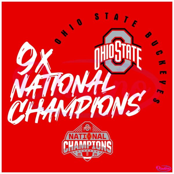 Ohio State Buckeyes Football 9x National Champions Logo SVG