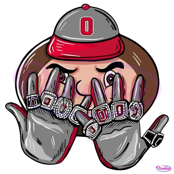 Ohio State Buckeyes Football Mascot 9 Rings PNG