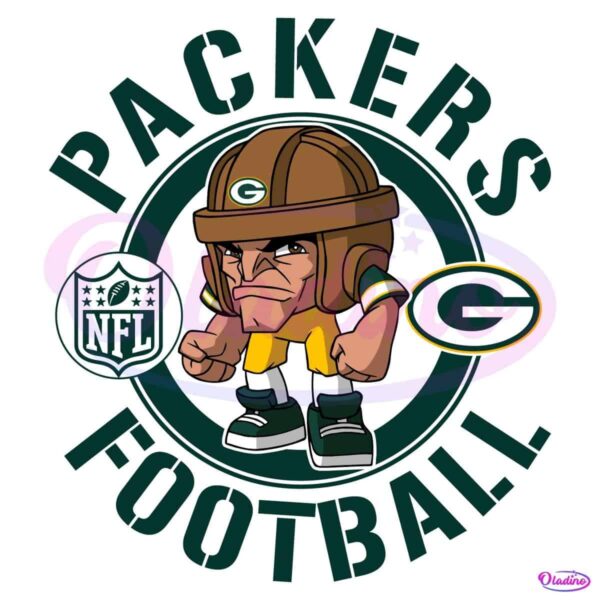 Packers Football Nfl Rush Zone Cartoon Character SVG