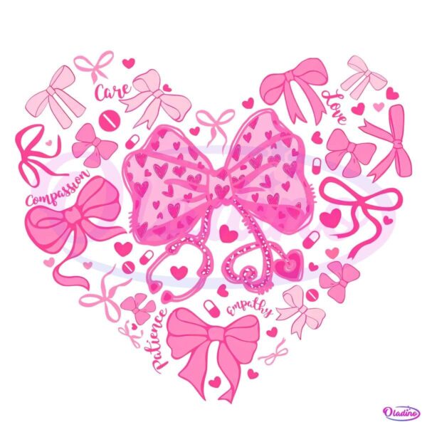 Pink Coquette Valentine Nurse Heart PNG