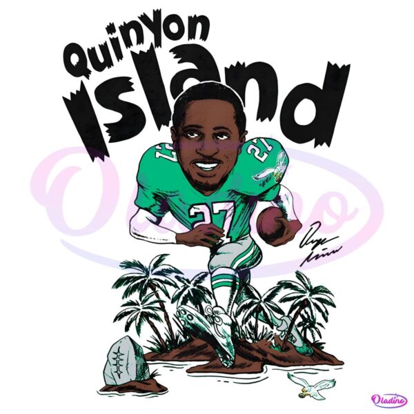 Quinyon Mitchell Philadelphia Eagles Caricature Player PNG