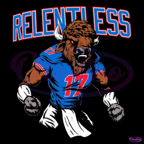 Relentless Buffalo Bills Josh Allen Bill Mascot 17 SVG