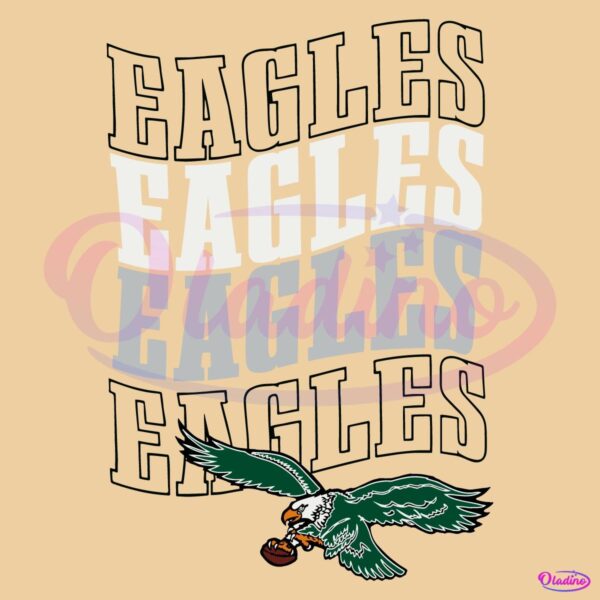 Retro Eagles Echo Philadelphia Football Logo SVG