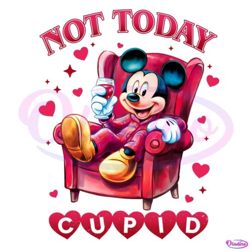 Retro Mickey Not Today Cupid PNG