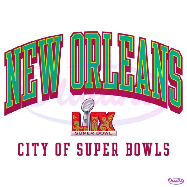 Retro New Orleans City Of Super Bowls 2025 PNG