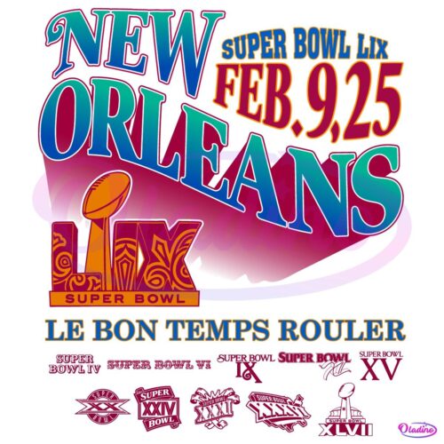 Retro New Orleans Super Bowl Lix Feb 9 2025 SVG