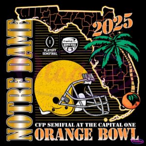 Retro Notre Dame Fighting Irish Orange Bowl 2025 PNG