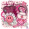 Retro Nurse Valentines Leopard Heart Discoball Checkered PNG