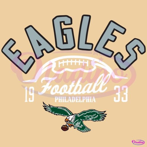 Retro Philadelphia Eagles Half Ball Logo Est 1933 SVG