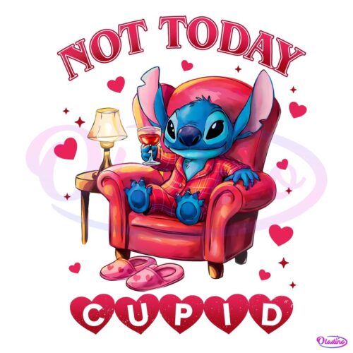 Retro Stitch Not Today Cupid PNG