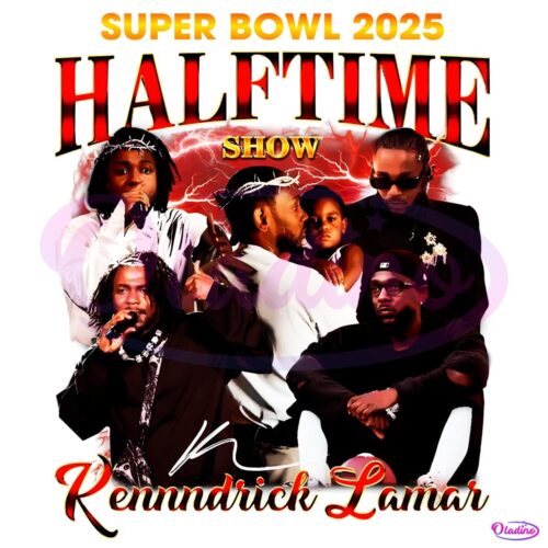 Retro Vintage Super Bowl 2025 Halftime Show Kendrick Lamar PNG