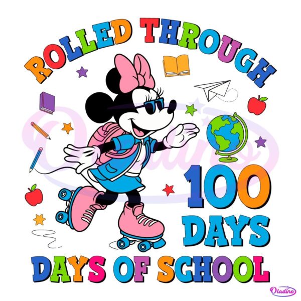 Rolled Through 100 Days Of School Minnie SVG