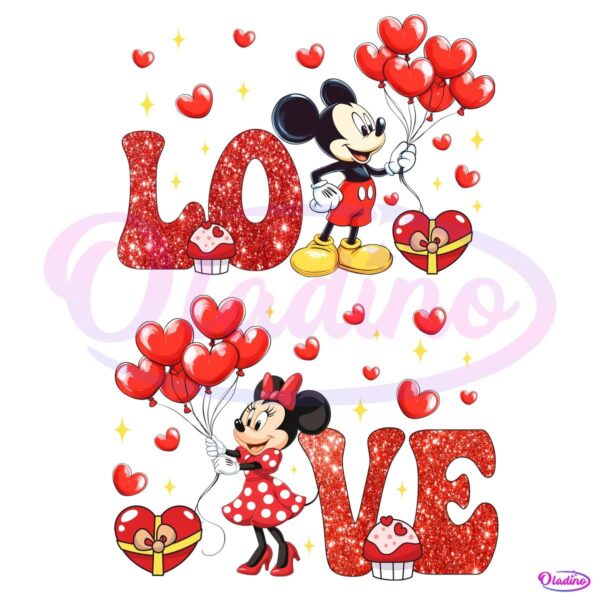 Romantic Valentines Day Mickey And Minnie Love PNG