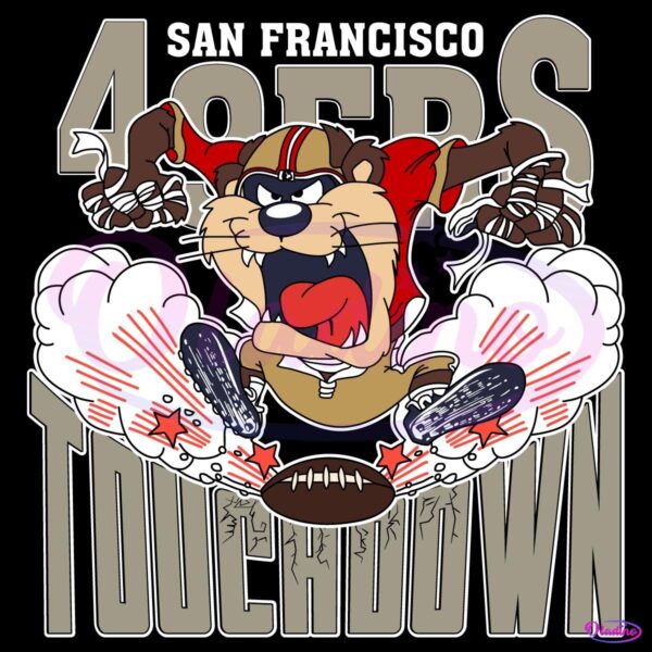 San Francisco 49Ers Tuchdown Nfl Tasmanian Devil SVG