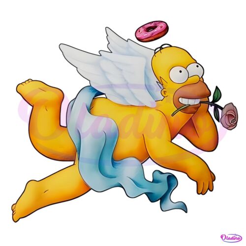 Simpsons Donut Angel Hold Rose Un Mouth PNG