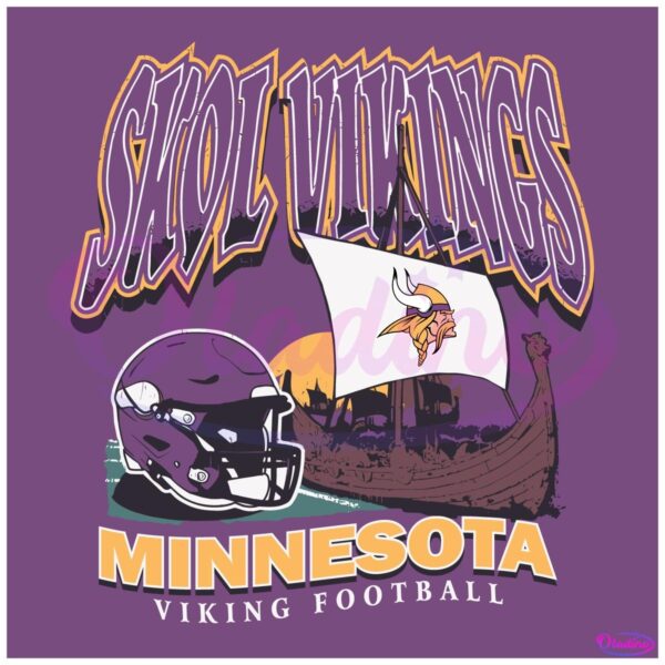 Skol Vikings Minnesota Vikings Football Vintage Logo PNG