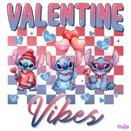 Stitchs Happy Valentine Vibes PNG