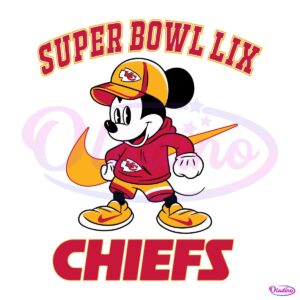 Super Bowl LIX Mickey Mouse Kansas City Chiefs SVG