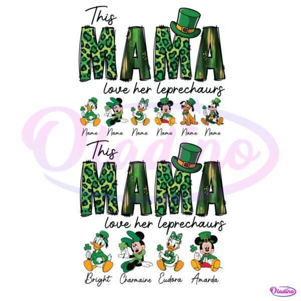 This mama Loves Her leprechauns Custom Name PNG