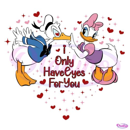 Valentine Couple Duck I Only Have Eyes For You PNG