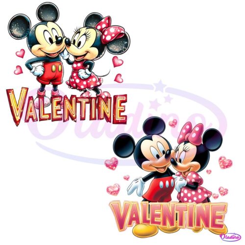 Valentine Couple Mickey Minnie Mouse PNG