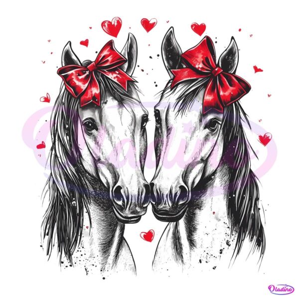 Valentine Horse Couple Love Coquette PNG