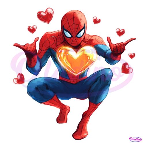 Valentine Spider Man Heart Cartoon Character PNG