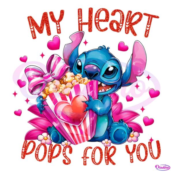 Valentine Stitch My Heart Pops For You PNG